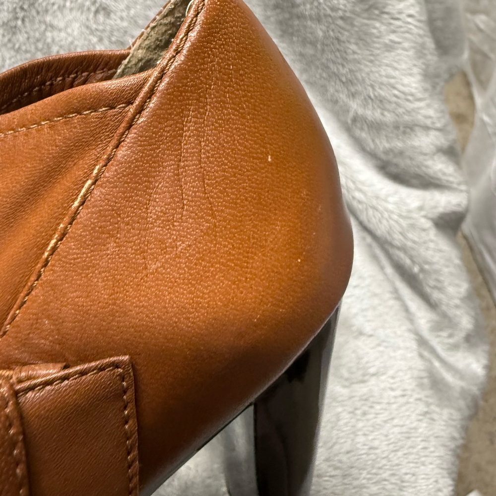 Michael Kors Tan Peep Toe Ankle Booties - Picture 8 of 16